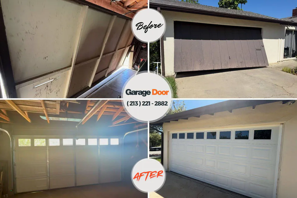 Before and after: garage door repair Charlotte, MI